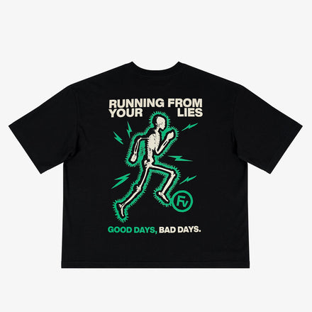 RUNNING FROM YOUR LIES BLACK TEE