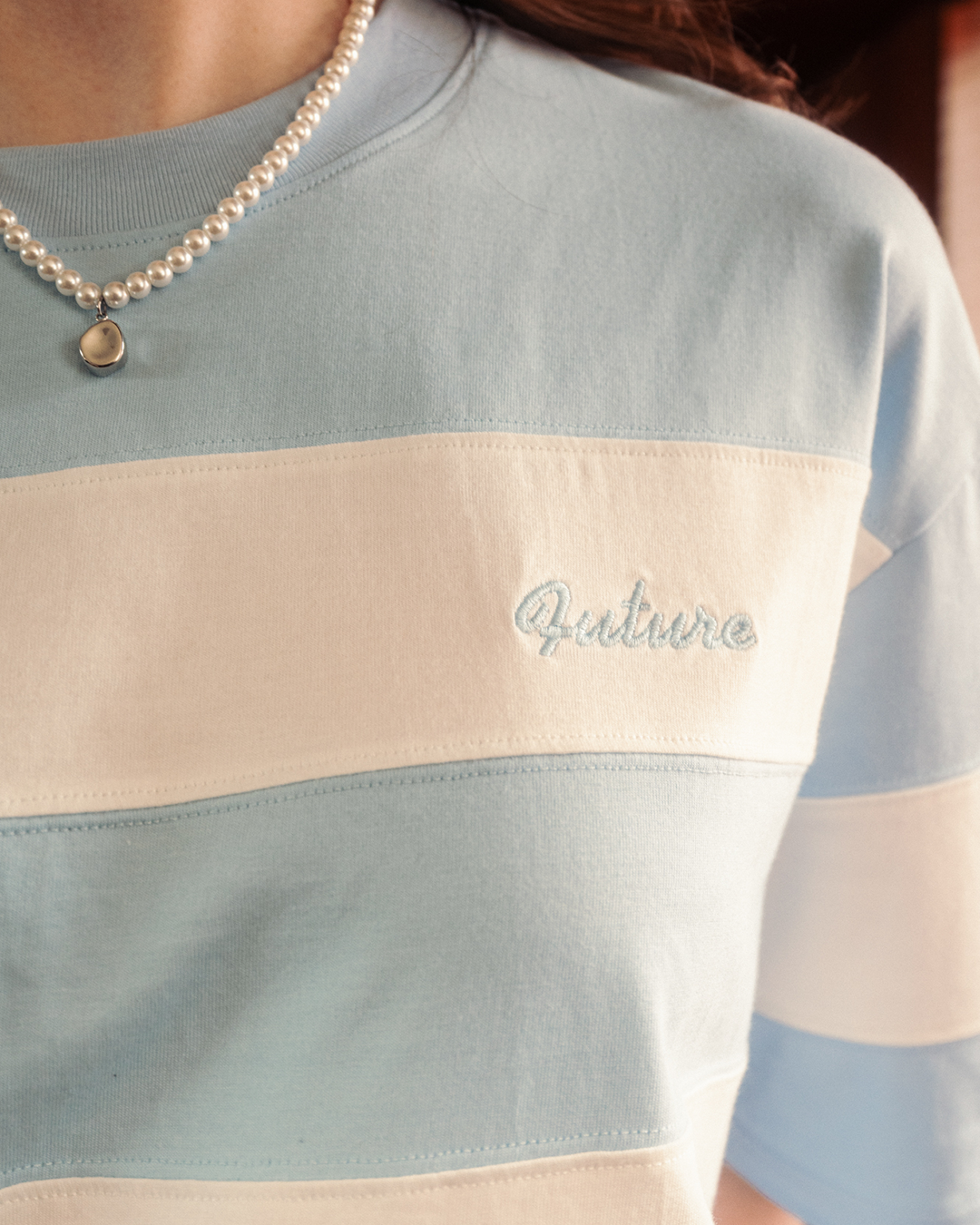 FUTURE BOXY CROP TEE LIGHT BLUE